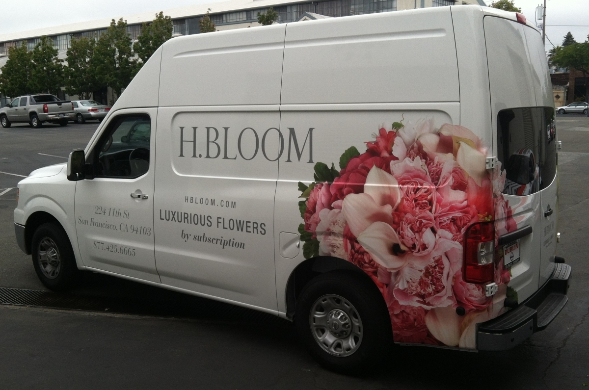 hbloom delivery van wrap diag Custom Vehicle Wraps