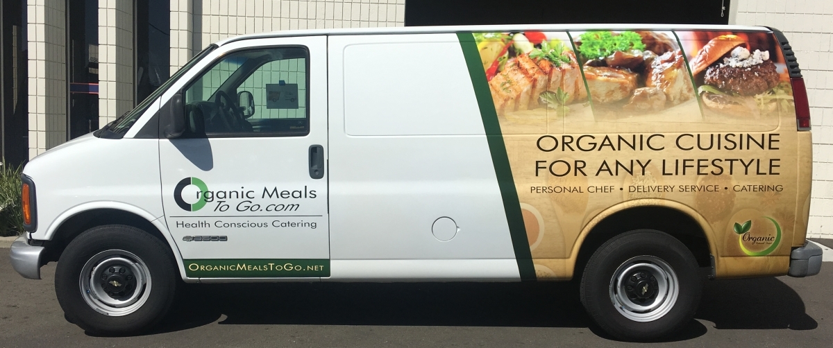 Food Delivery Truck Wrap for Organic Meals To Go Custom Vehicle Wraps