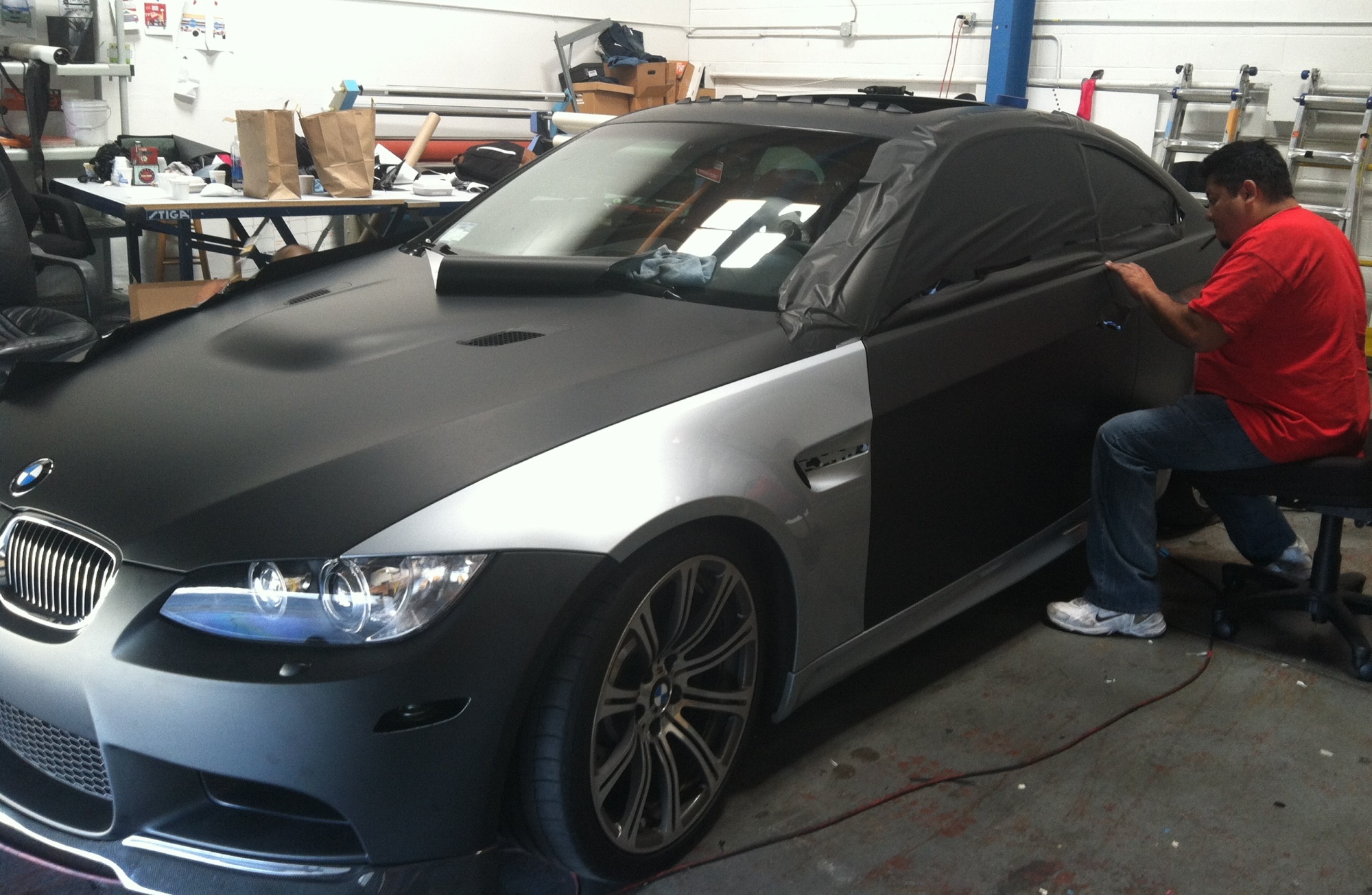 Matte Black Wrap for Silver BMW Custom Vehicle Wraps