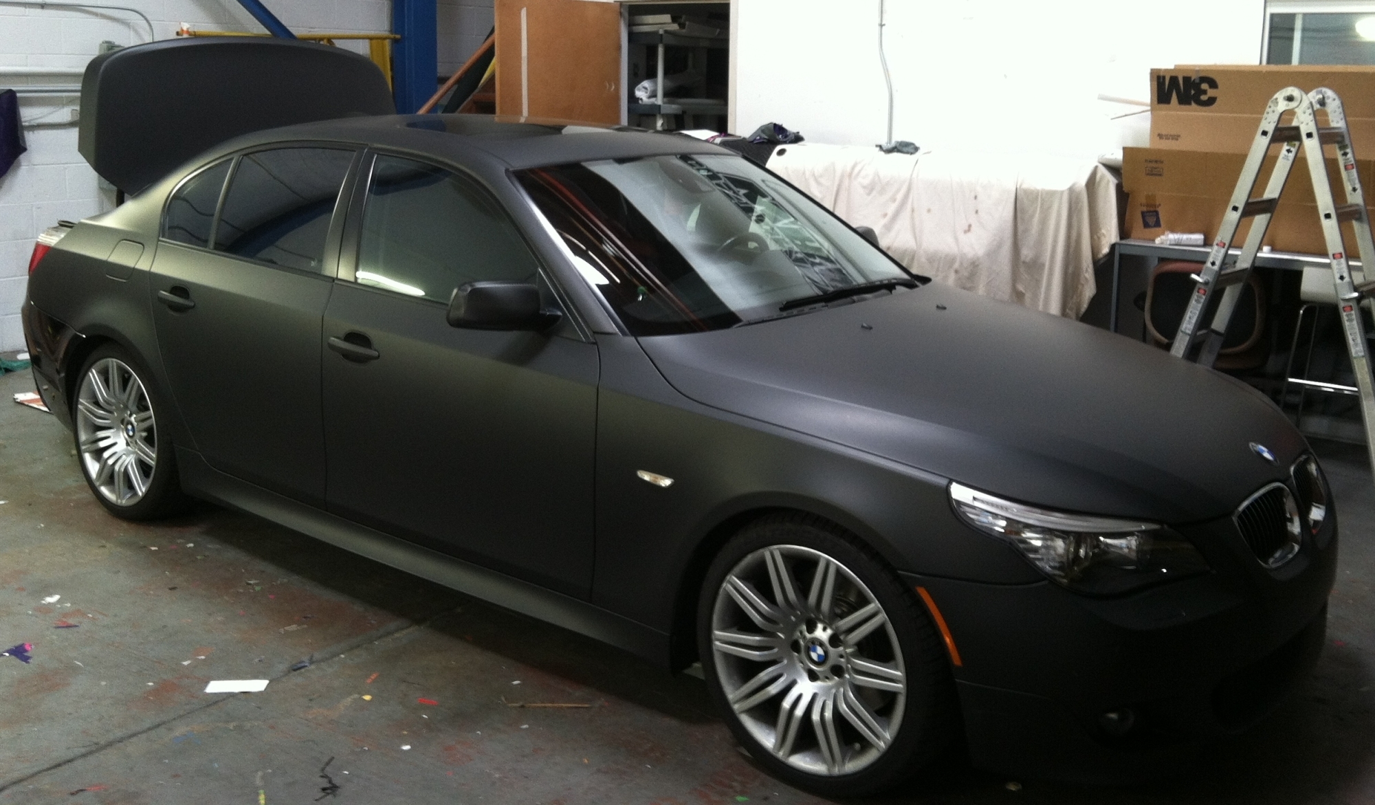 bmw color change silver to matte black01 Custom Vehicle Wraps